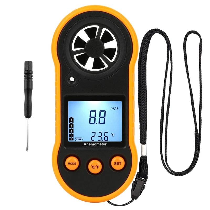 

GTBL Digital Anemometer Handheld Anemometer Air Flow Meter Used To Measure Wind Speed Cooling Temperature Speed Anemometer