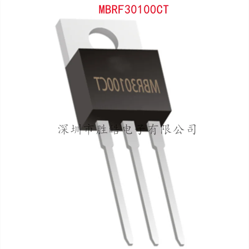 (10PCS)  NEW  MBRF30100CT   MBRF30100  B30100G   30A100V   Schottky Diode  Straight TO-220F  MBRF30100CT   Integrated Circuit