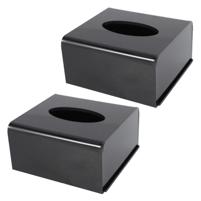 

2X черная акриловая коробка для салфеток, держатель для салфеток, диспенсер для салфеток для дома, офиса и KTV CNIM Hot