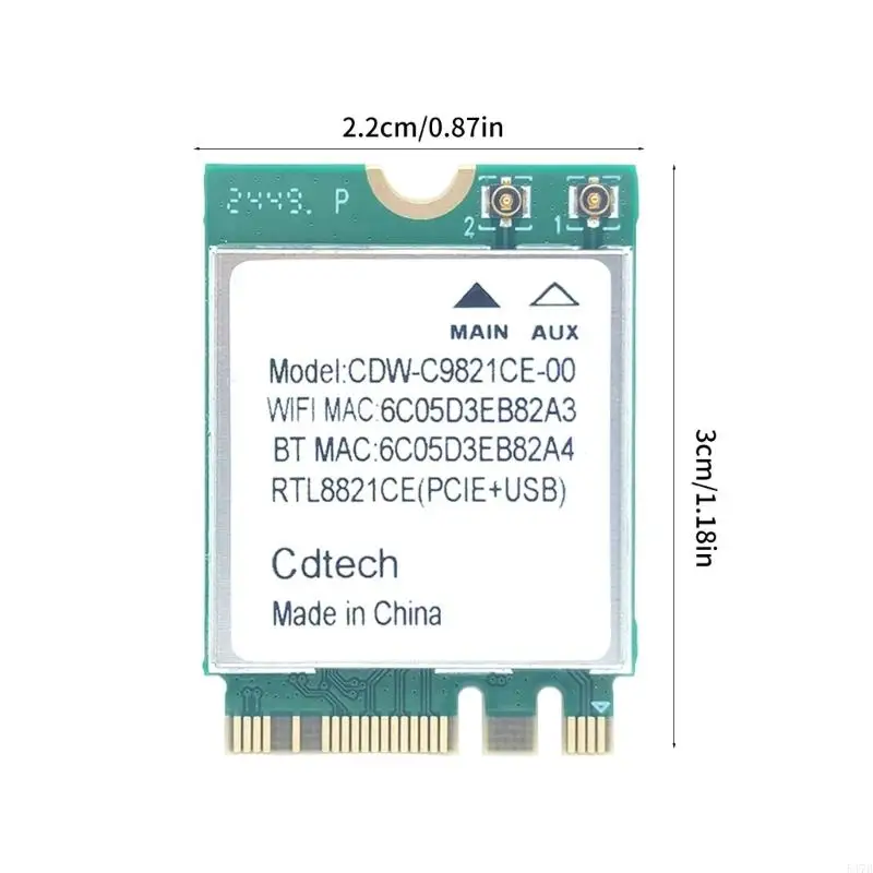 RTL8821CE 2,4 ГГц 5 ГГц Wi-Fi-адаптер с быстрой скоростью и Bluetooth-совместимой поддержкой слота M.2 для ноутбуков (art.: 3920db461fd3b) - 3920db461fd3b