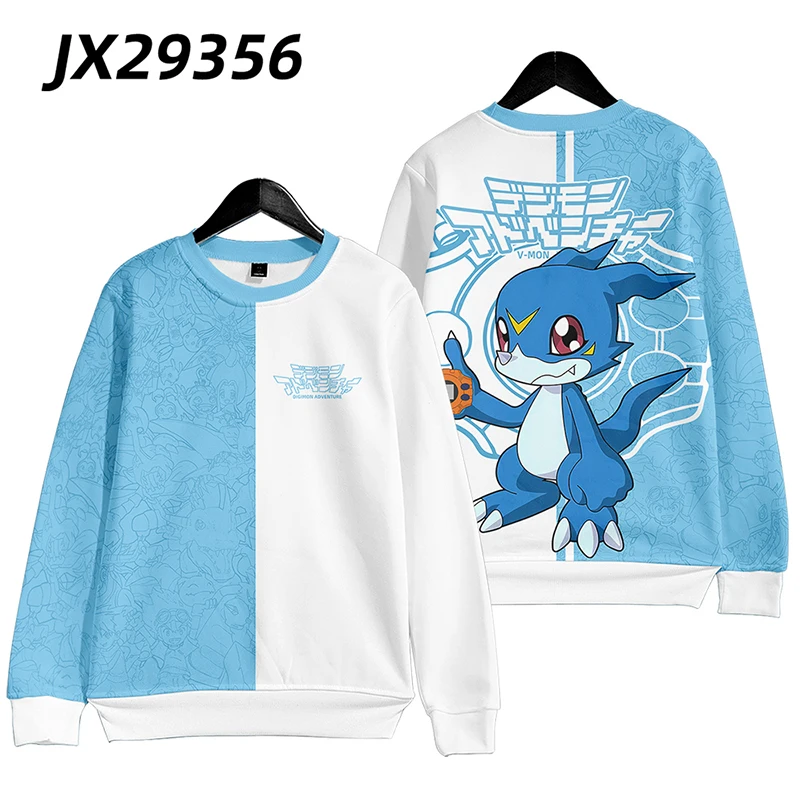 Аниме Digimon Приключения V-Mon 3D печать оверсайз на молнии для женщин/мужчин