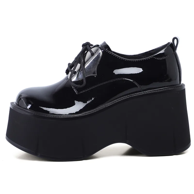 

ENMAYER Size 44 Punk Buckle Platform Block High Heels Pumps Gladiator Round Toe Punk Rock Shoes Women Gothic 2023 Spring Autumn