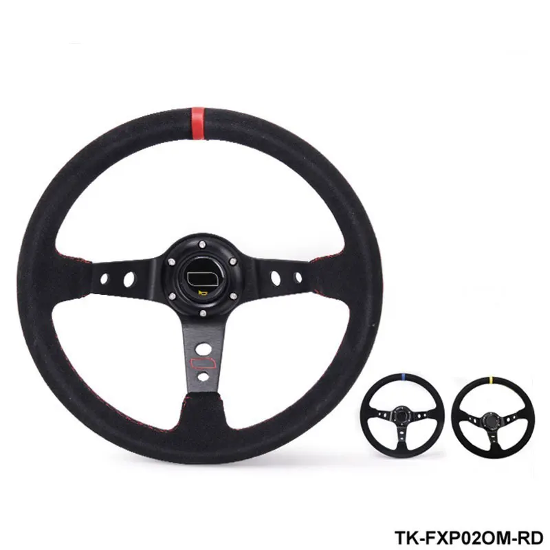 Modified steering wheel Suede leather steering wheel automobile race steering wheel TK-FXP02OM
