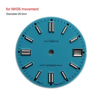 28 5mm strong green luminous watch dial for nh35nh364r6r movement modified dials for skx007 movements watch accessories