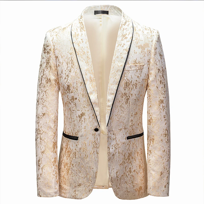 

Luxury Retro Men Blazers Business Casual Suit Jacket Social Banquet Tuxedo Blazer Masculino Wedding Groom Dress Coat Veste Homme