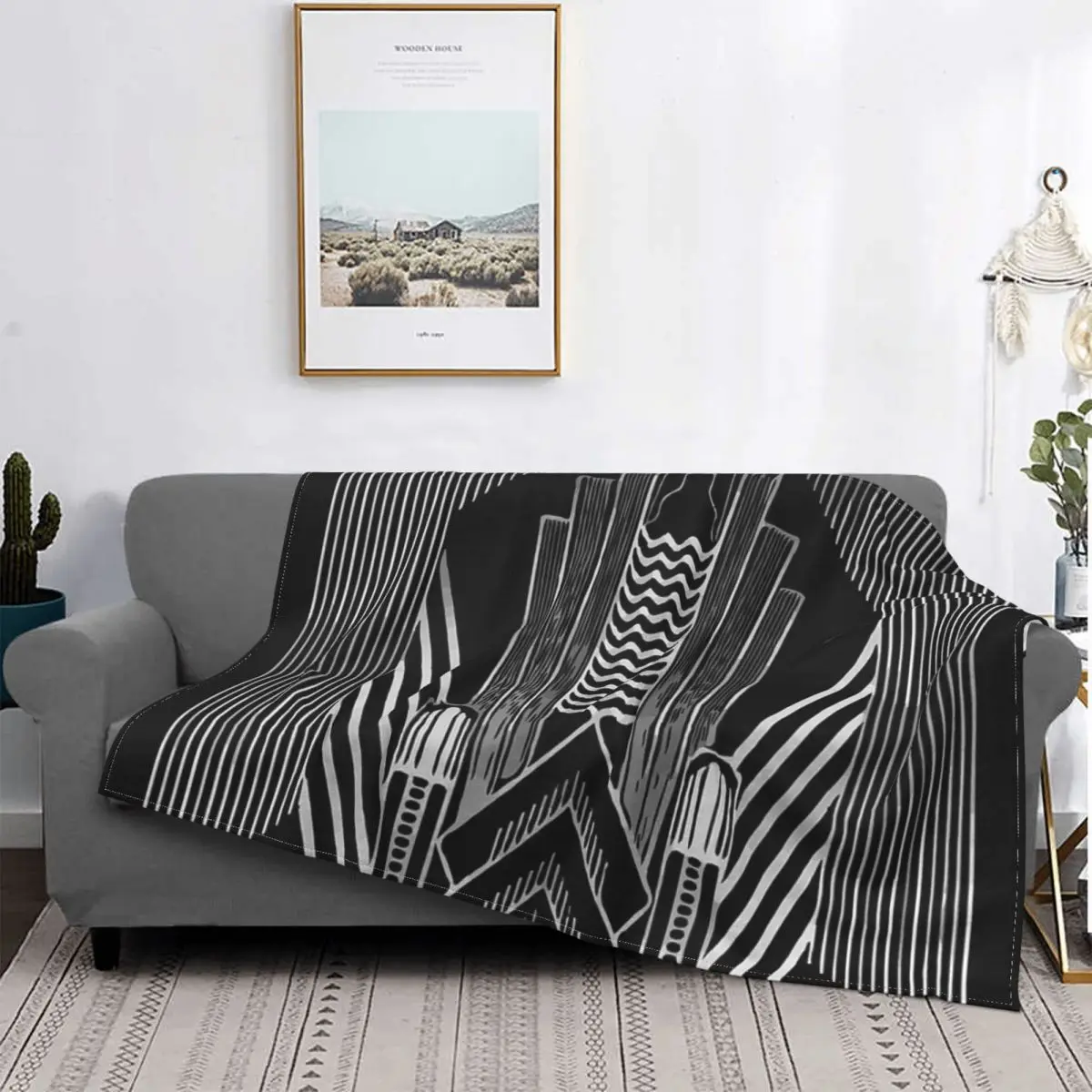 

Manta Art Deco para cama, manta a quadros, pickick