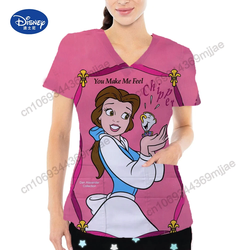 

Disney Pocket V-Neck Comfort One Pieces Women's T-shirts Tshirt Korean Fashion Woman Blouse 2023 Japanese Y2k Tops Yk2 Crop Top