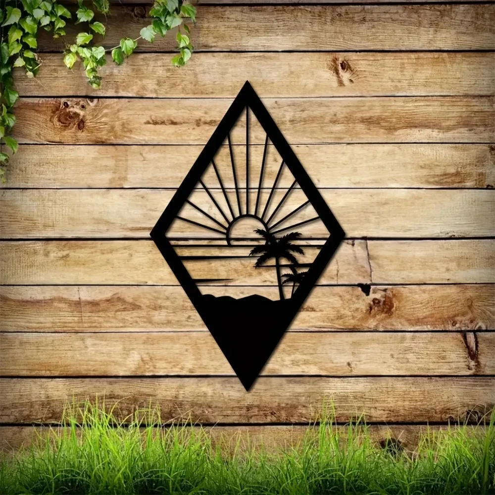 Металлический Настенный Декор Закат Пляж Знак Металлическая Настенная