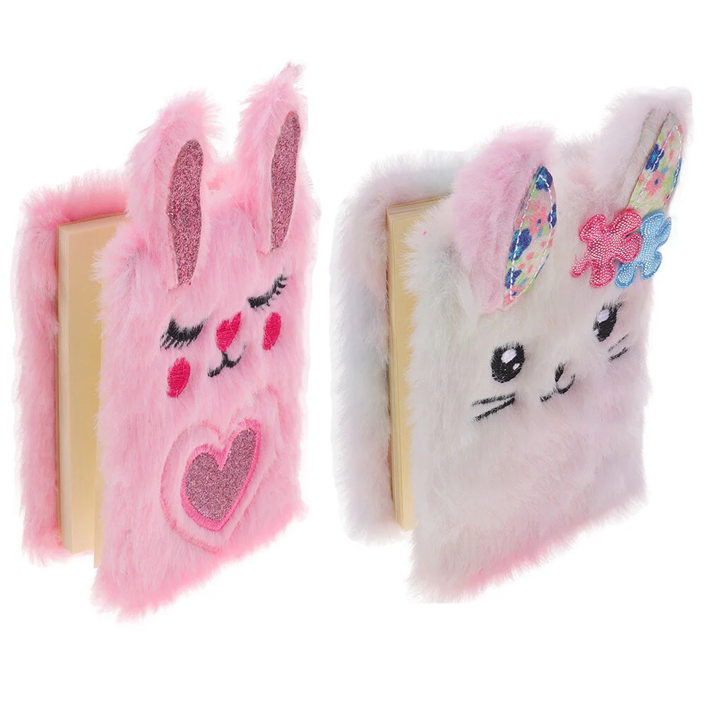 

2 Pcs Notes Kids Notebooks Accessory Pocket Sized Writing Supply Notepad Tie-dye Fluffy Diary Recording