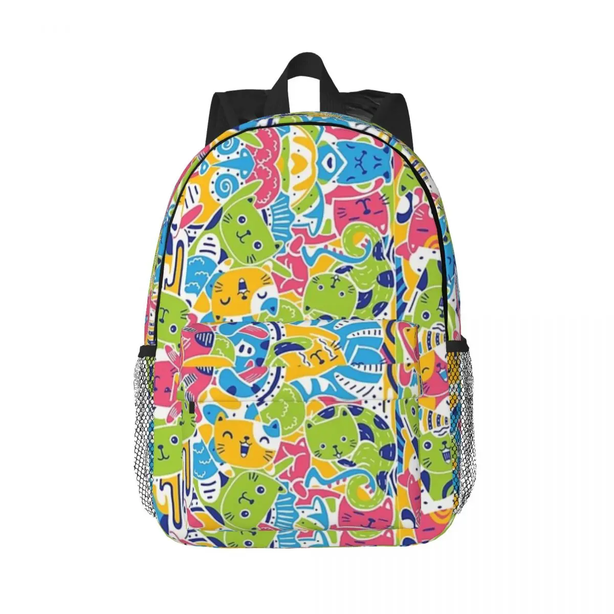 

Милые кошки Face-Pastel Colors-Animal-веселый рюкзак, Подростковая сумка для книг, школьная сумка для студентов, дорожный рюкзак, сумка через плечо