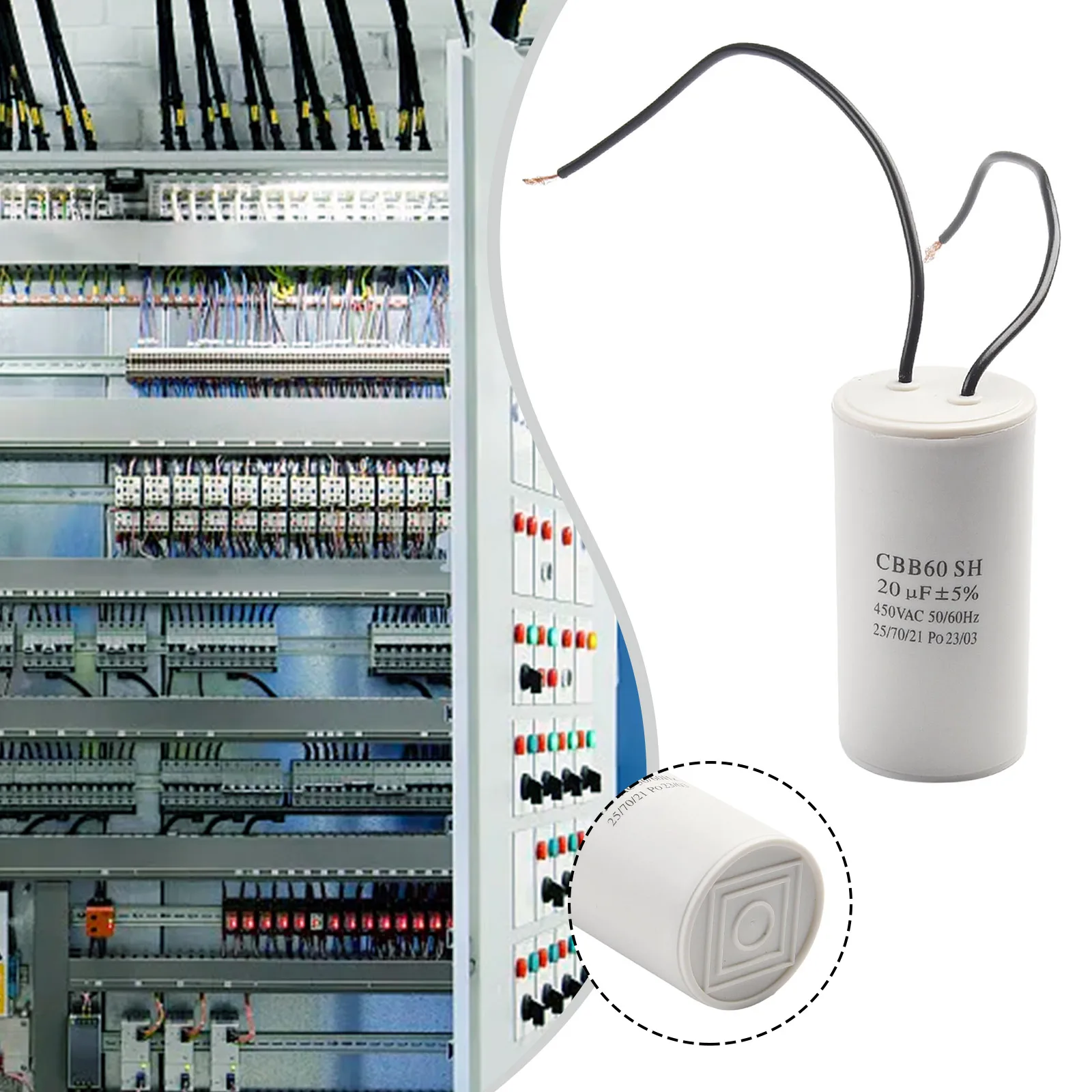 CBB60 рабочий конденсатор 20 мкФ 40*73 мм 40/70/21 450 В переменного тока 50/60 Гц для двигателя
