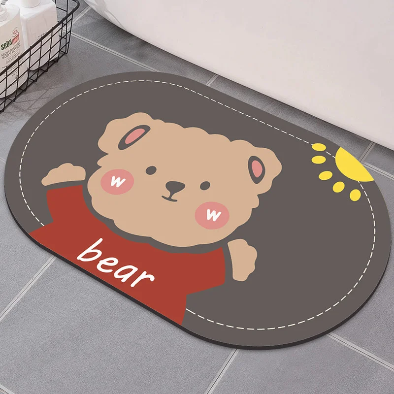 

Водопоглощающий Быстросохнущий напольный коврик, дверной коврик, нескользящий коврик для ванной, двери ванной, имитация диатома, грязевая ...