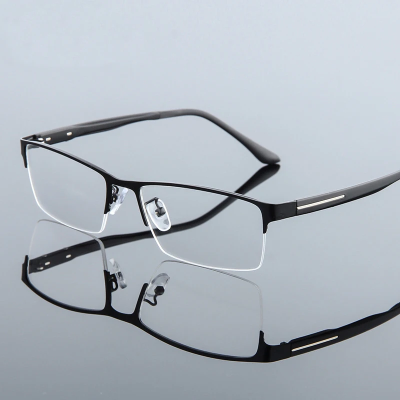 Стальная оправа для очков близорукости и дальнозоркости полуободковая