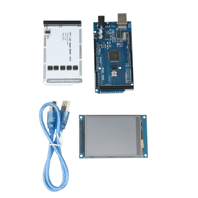 

3.2Inch TFT LCD Press Screen Module+ 3.2Inch Shield Adapter Board + Mega2560 Mega 2560 R3 CH340 with USB for Arduino Kit