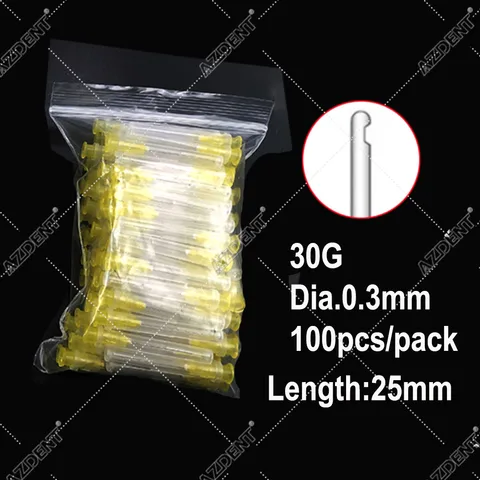 AZDENT Dental Endo Ирригационные иглы 0,3/0,4/0,5 мм 100 шт.