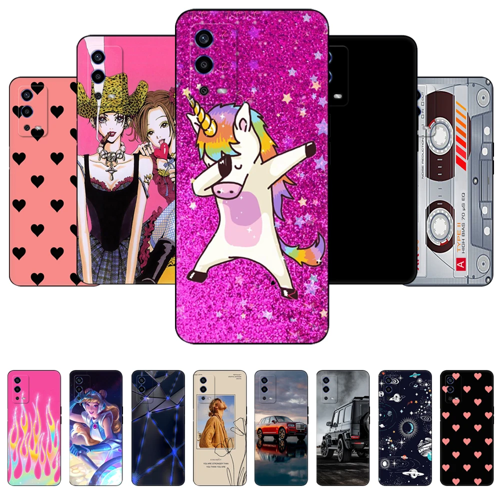 Чехол для OPPO A55 4G, 6,51 дюйма, Мягкая силиконовая задняя крышка Oppo A55 OPPOA55 A 55 4G 2021, бампер, искусственный чехол, розовый чехол с аниме, космос, автомобиль