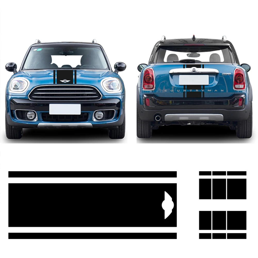 

Car Trunk Sticker Decal Front Head Hood Stripe Sticker For MINI Cooper JCW R55 R56 R60 R61 F54 F55 F56 F60 Countryman Hatchback
