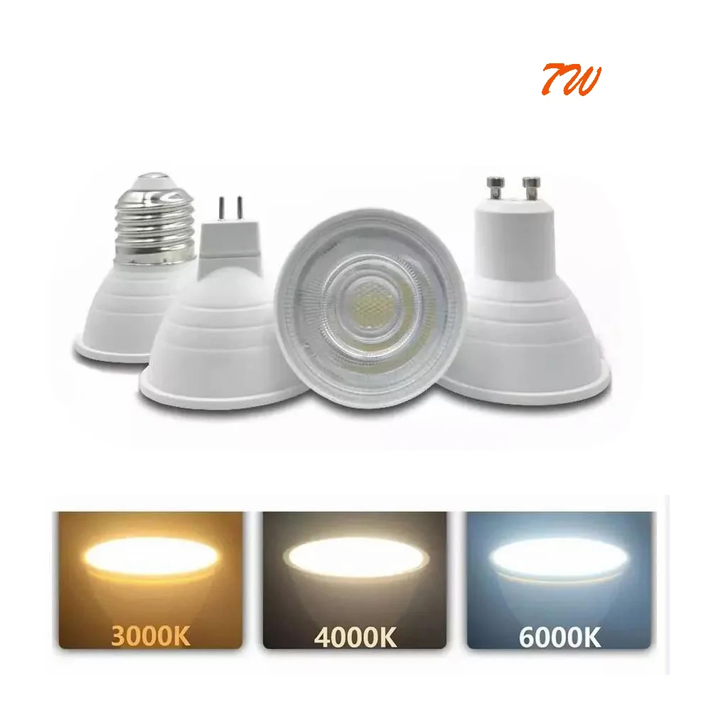 LED COB Spotlight E27 E14 GU10 GU5.3 MR16 B15 E12 7W Dimmable LED Bulb 220V 110V Aluminum High Quality Super Bright led Bulb