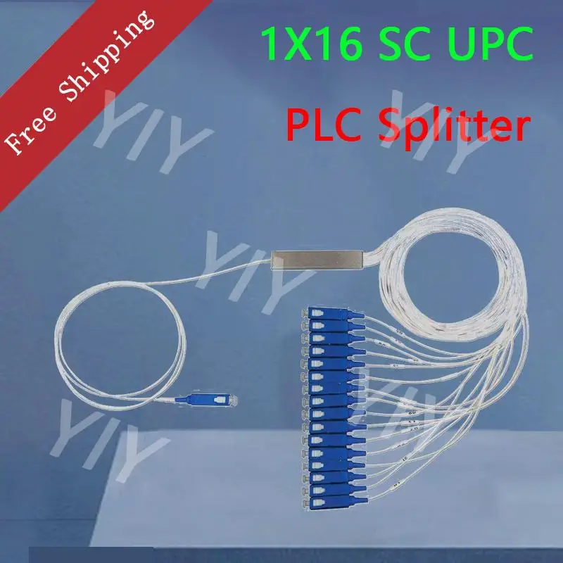 Бесплатная доставка 5 шт. 1X16 PLC SC/UPC SM 0 9 мм ПВХ 1 м FTTH волоконно-оптический сплиттер