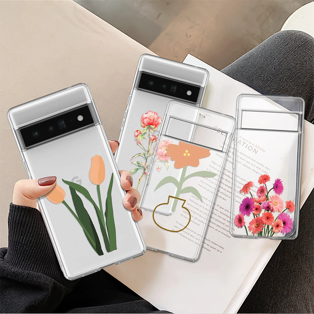 Прозрачный чехол для телефона с цветами для Google Pixel 7a, 7 Pro, 6, 6a, 4a, 5a, чехол 4, 4XL, 3, 3a, XL, чехлы Callistephus Chinensis, мягкий чехол из ТПУ Прозрачный чехол для телефона с цветами для Google Pixel 7a, 7 Pro, 6, 6a, 4a, 5a, чехол 4, 4XL, 3, 3a, XL, чехлы Callistephus Chinensis, мягкий чехол из ТПУ
