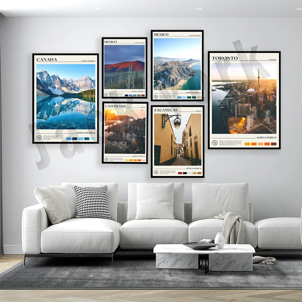 Мексиканский запотит Lan Salinas Северная Америка, кабо сан Лукас, закатекас, Торонто Онтарио, Канада Ванкувер Оттава постер для путешествий