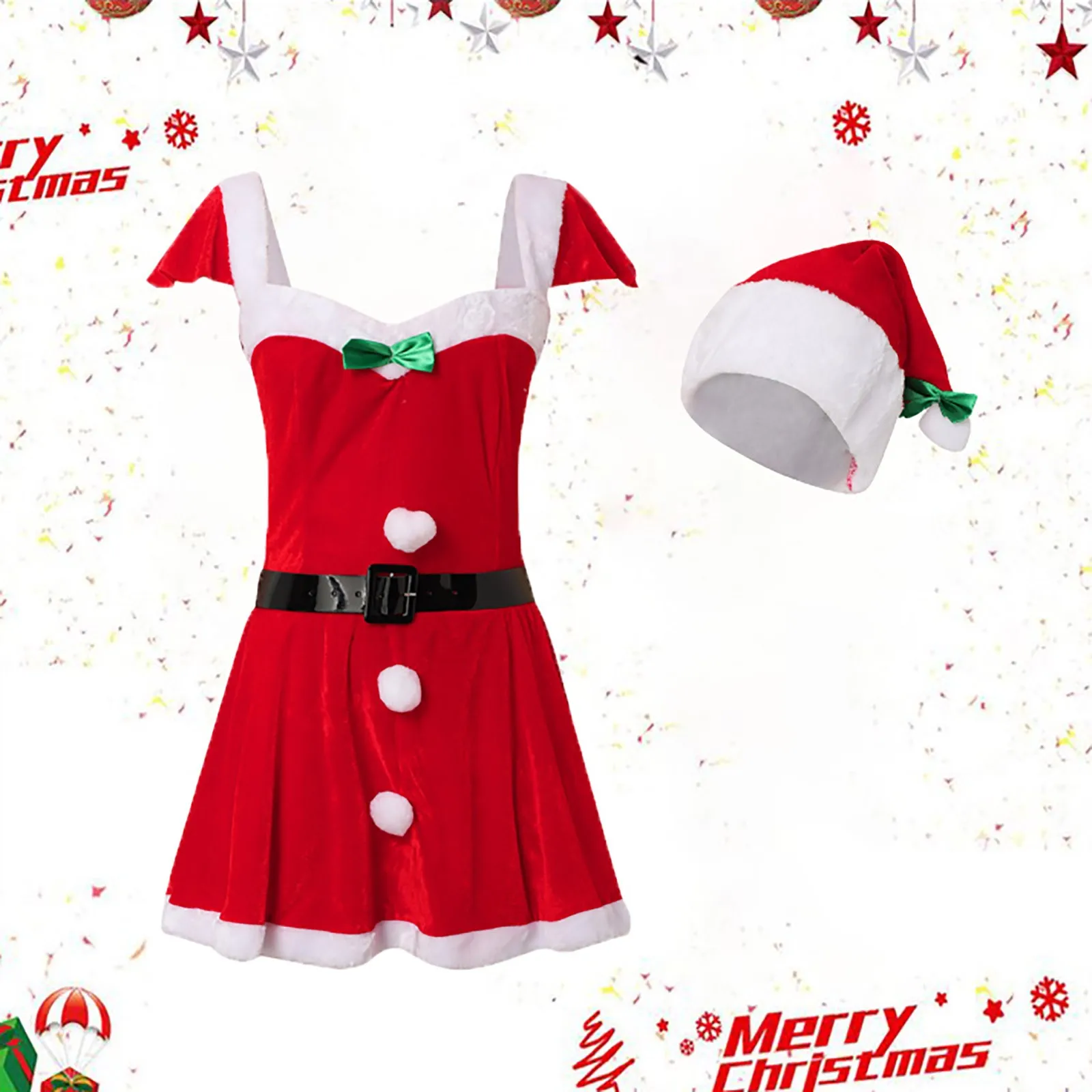 Рождественские костюмы для косплея женские наряды нарядное рождественское