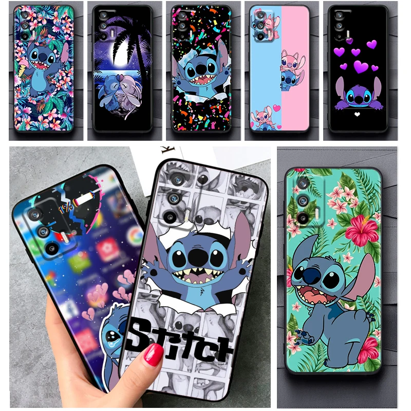 

Disney Cartoon Stitch Phone Case For OPPO Realme V11 X3 X50 Q5i GT GT2 Neo2 Neo3 C21Y C3 9 9i 8 8i 7i Pro Master Black