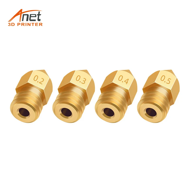 

Латунная насадка Anet MK8 M6 1,75 мм для A8 A8Plus ET4 Ender3 Cr10 KP3S, детали экструдера для 3D-принтера, аксессуары