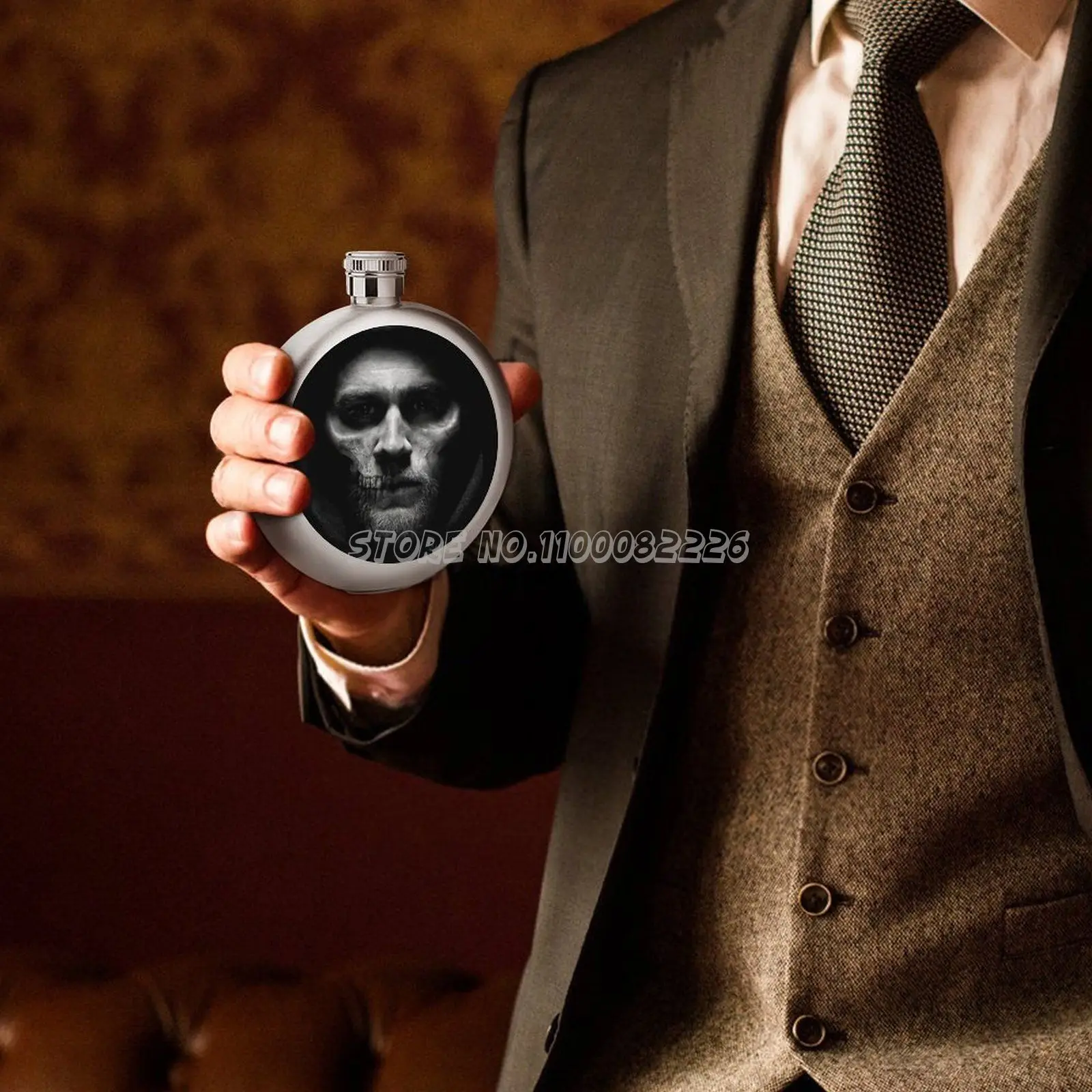 Фляжка Jax с черепом и лицом маленькая фляжка из нержавеющей стали портативная