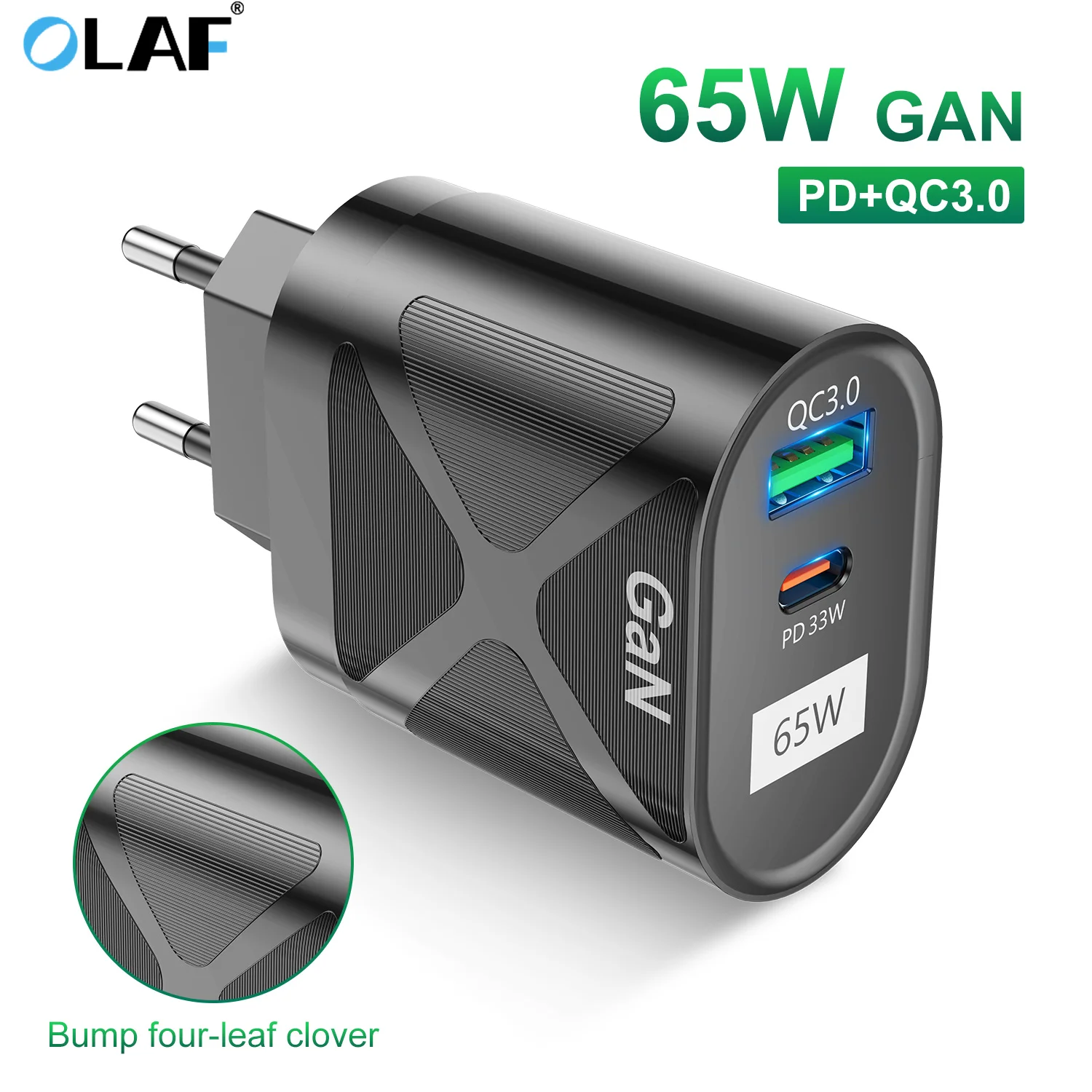 

Olaf USB PD 65W GaN Charger Quick Charge For MacBook QC 3.0 PD Type C USB Fast Charger For iPhone 13 12 Pro Max Huawei Samsung