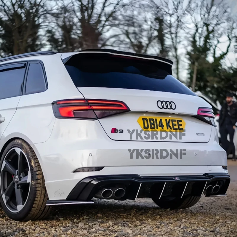 Фото Для Audi A3 S3 S-Line 8V Sportback Facelift 2016-2020 Не для RS3 Задний спойлер автомобиля Крышка заднего багажника багажника Спойлер на крышу Губа Тюнинг №5