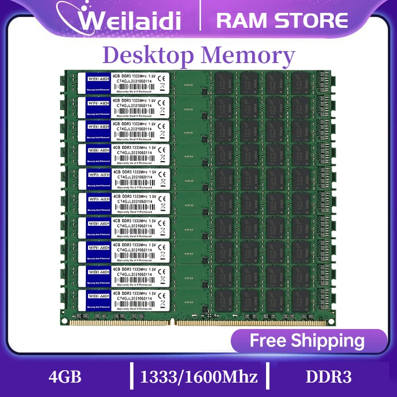 WLD DDR3 оперативная память 4 Гб 1333 МГц 1600 Новый бренд 1 5 в PC3-12800U для настольного