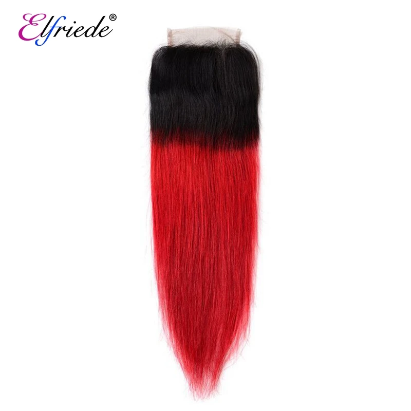 Elfriede # T1B/красные прямые цветные волосы с эффектом омбре искусственные