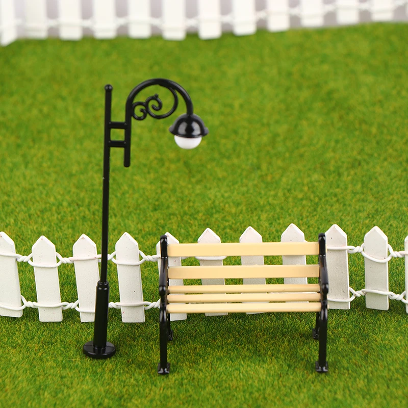 1/12 кукольный домик парк уличный фонарь модель скамейки мини-уличный украшения
