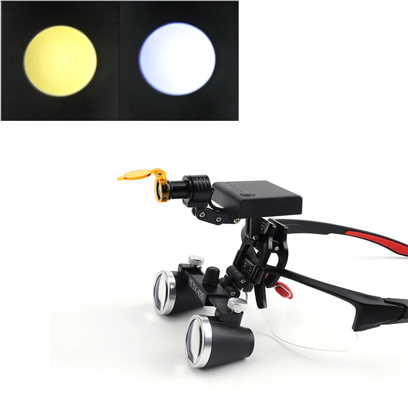 

Binocular Dental Loupes Dental Magnifier Dental Lab Medical Loupes Magnification 2.5/3.5x Headlight Wireless 5W Headlamp