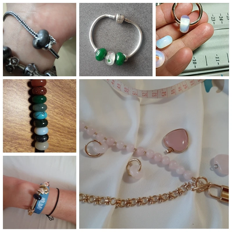 Круглые бусины с большим отверстием для изготовления ювелирных изделий ожерелий