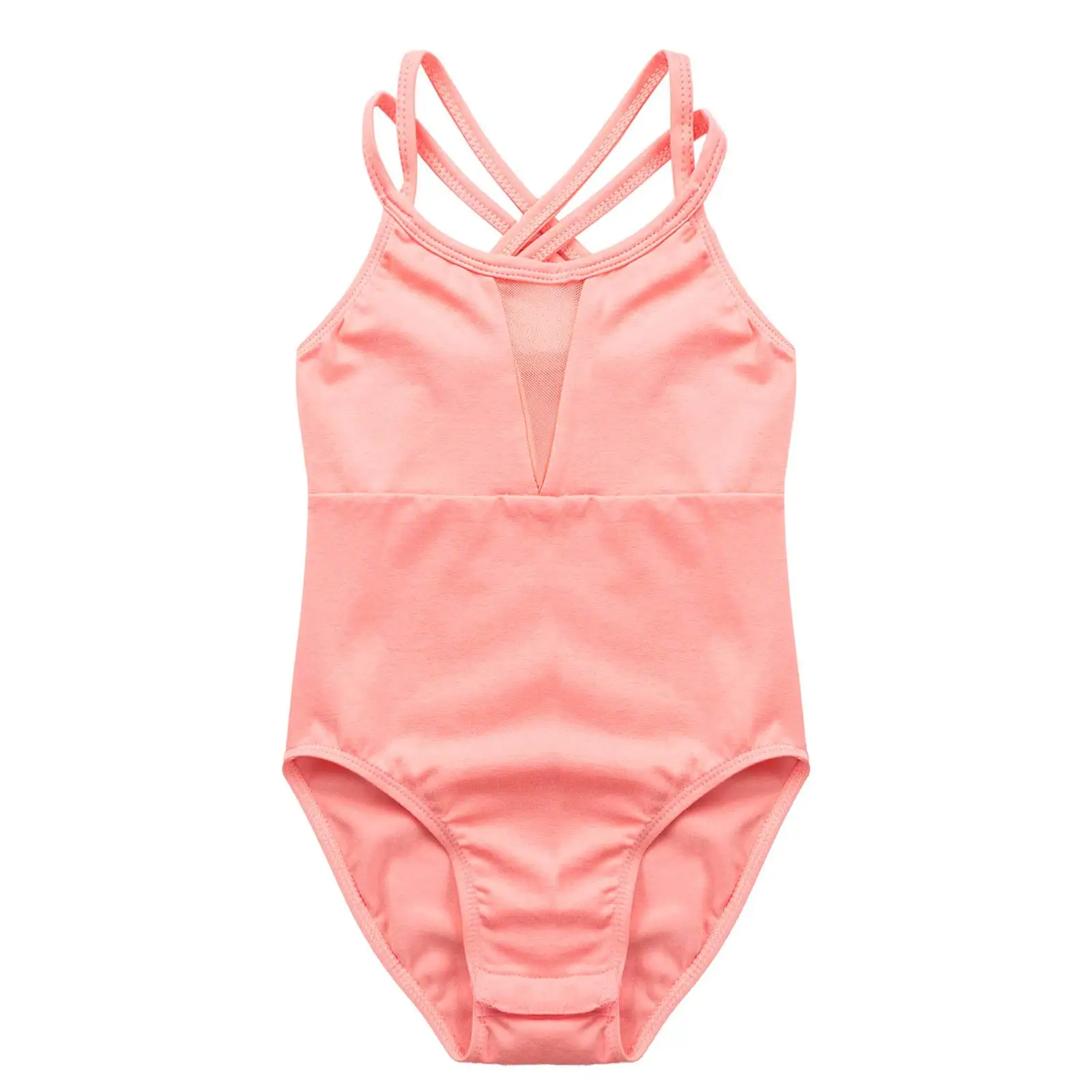 Kids Girls Ballet Leotards Tutu Dance Dress Sleeveless Straps Buttons Open Crotch Gymnastic Leotard Yoga Bodysuit Dance Costumes