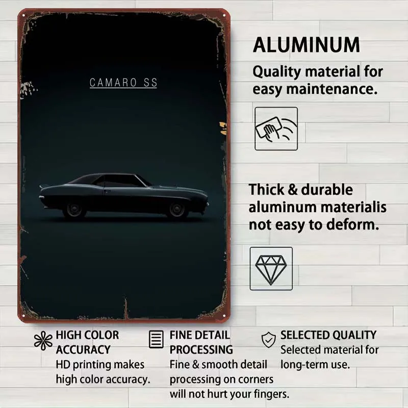 1969 жестяная табличка Chevrolet Camaro SS автомобильный постер украшение для спальни