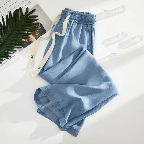 Oversized 145kg Summer Thin Wide Leg Jeans Loose Casual High Waist Cowboy Pantalones Fashion Soft Women's Straight Pants
