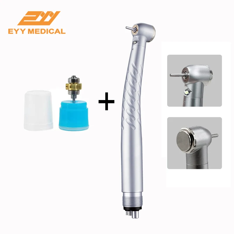 

EYY Dental High Speed Handpiece LED Self-Power E-generator Fiber Optic Push Button Air Turbine With Cartridge Rotor 2/4holes