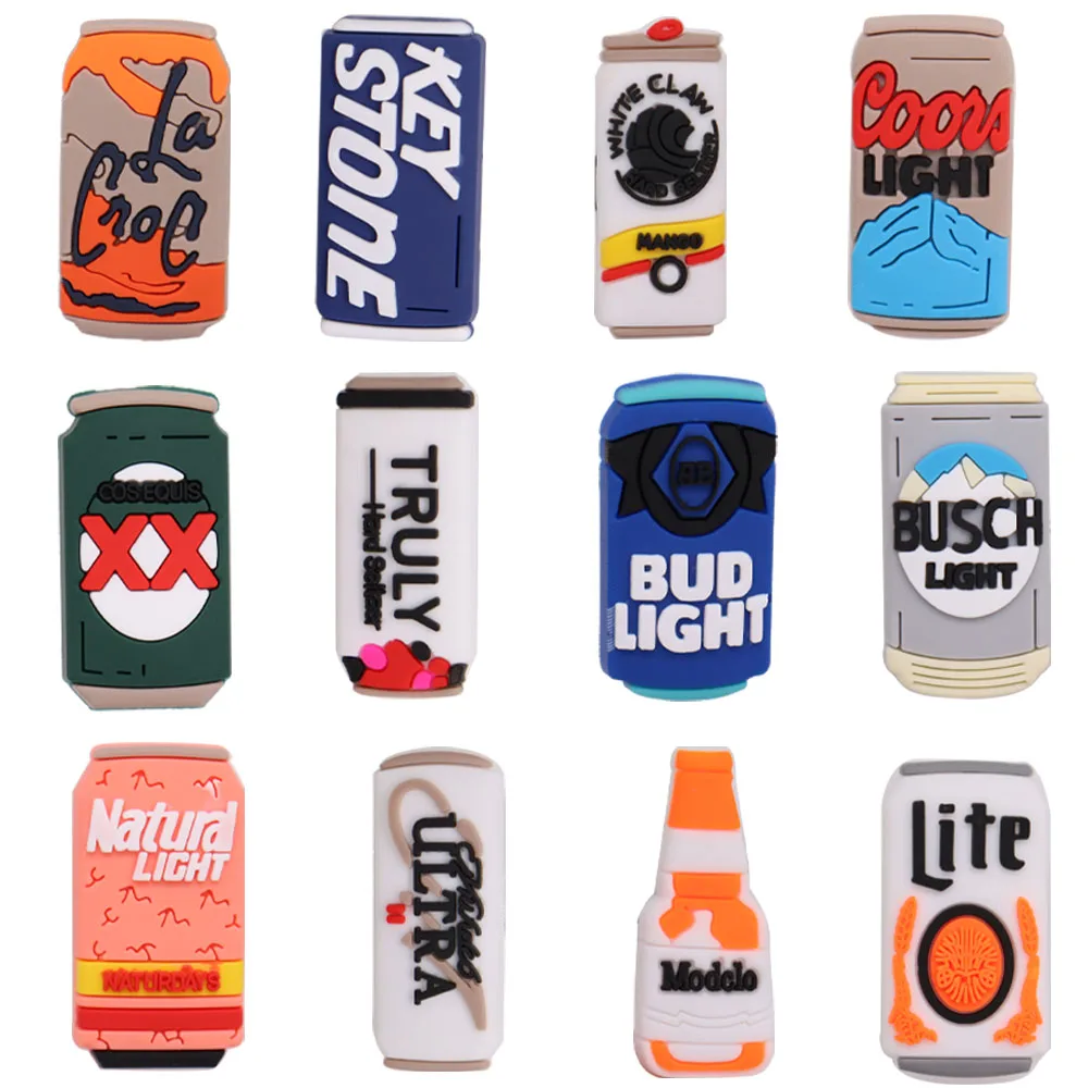 

1-12pcs Special Bottle Drink Soda Water PVC Shoes Accessories Garden Drinks Shoe Decorations Fit Wristbands Croc Jibz Charms