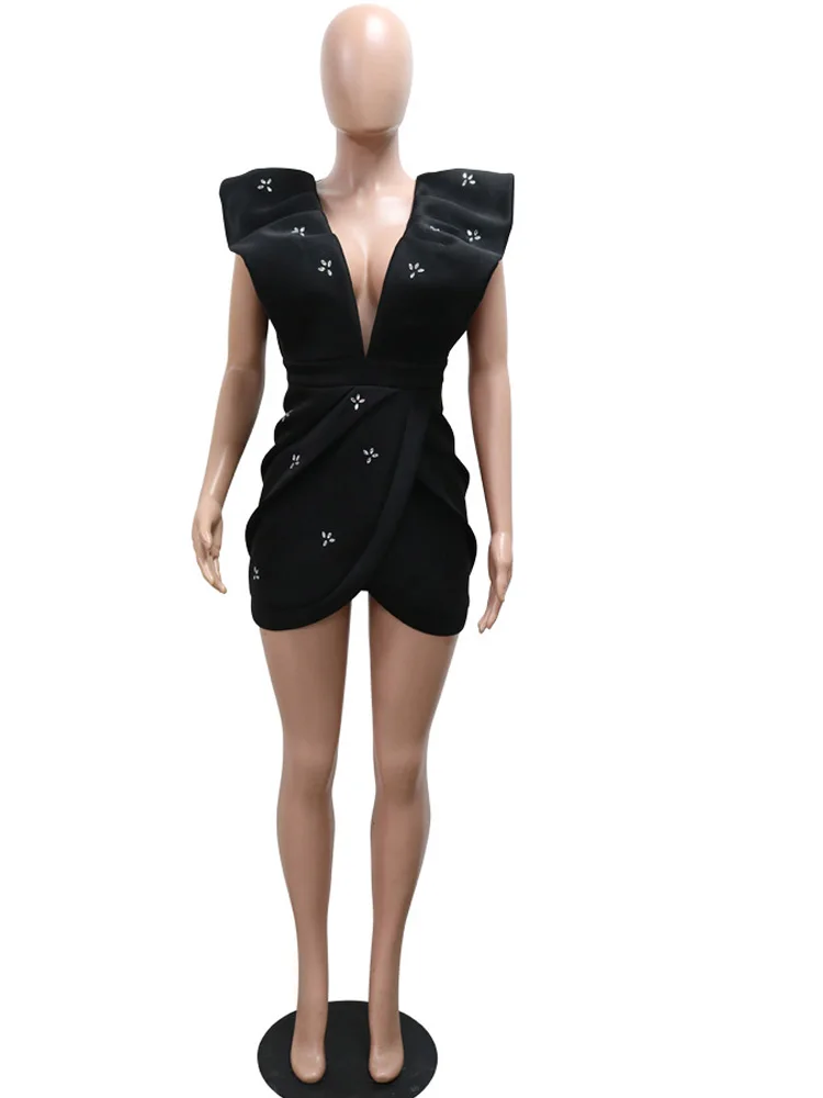 Bonnie Forest Элегантное белое мини-платье со стразами и рюшами женское короткое