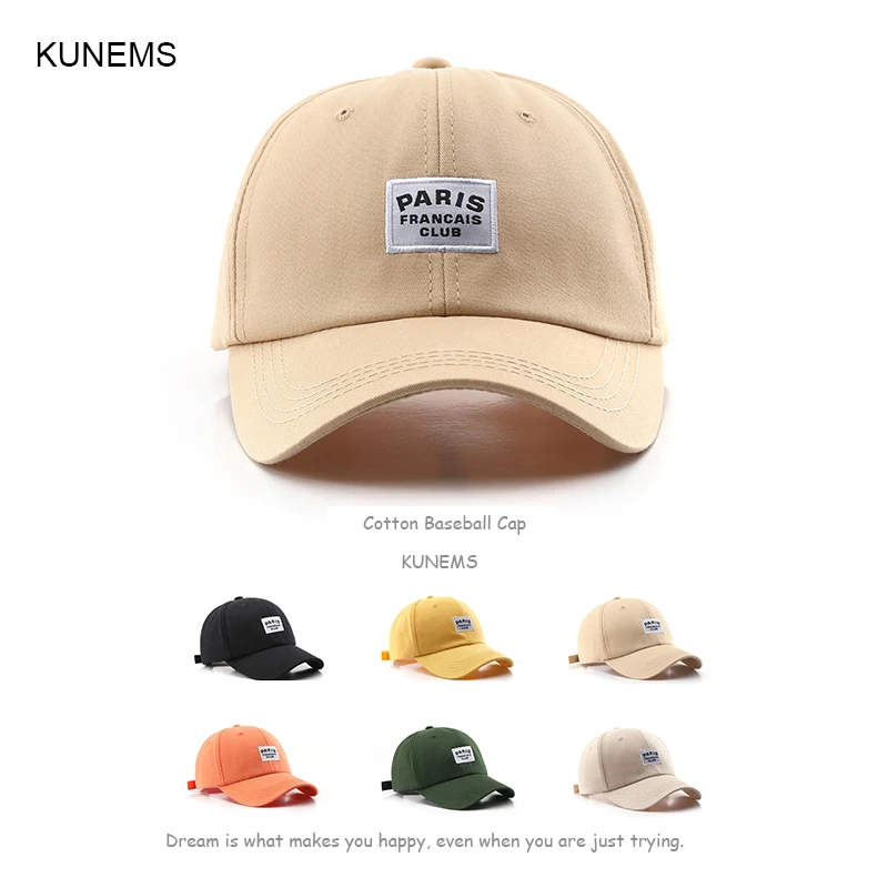 

KUNEMS Fashion Baseball Cap for Men and Women Patch Letter Snapback Caps Casual Cotton Dad Hat Summer Sun Hats Unisex Gorras