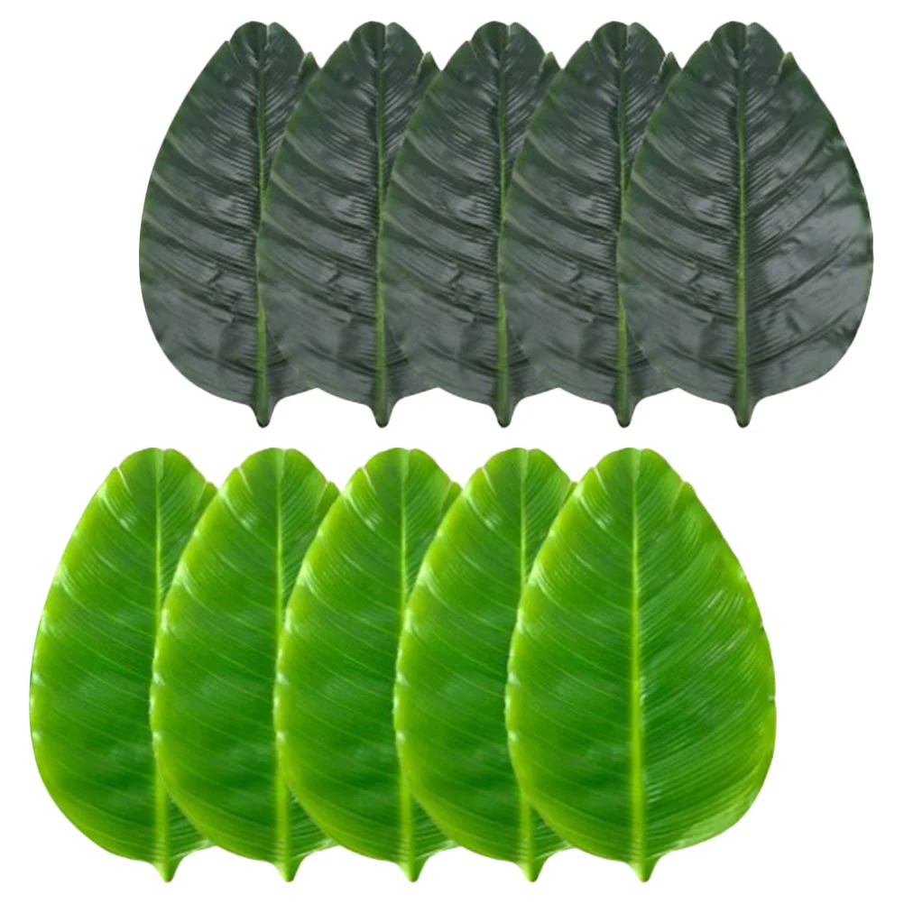 

10 Pcs Leaf Designed Table Mat Placemats Leaves Insulation Holiday Dining Pads Silk Flower Cloth Desk
