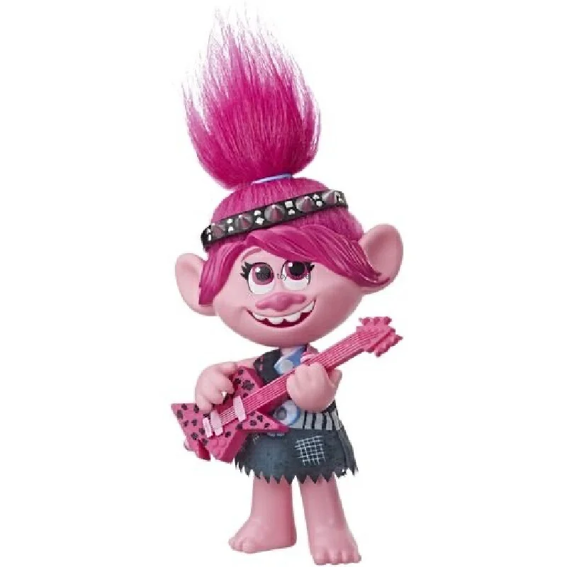 Фото Кукла Поппи из мультфильма DreamWorks Trolls World Tour Pop-to-Rock с гитарой, аксессуарами, двумя вариантами нарядов, для ролевых игр, коллекционная, праздничный подарок №3