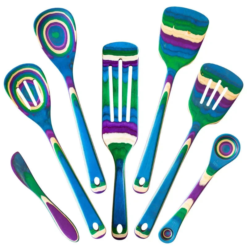 

Mumbai Collection 7 Piece Wooden Cooking Utensil Set, Safe for Nonstick