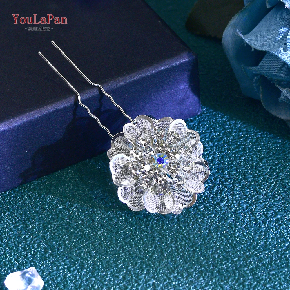 U-образная шпилька для волос YouLaPan Bride из сплава с цветами элегантная женская