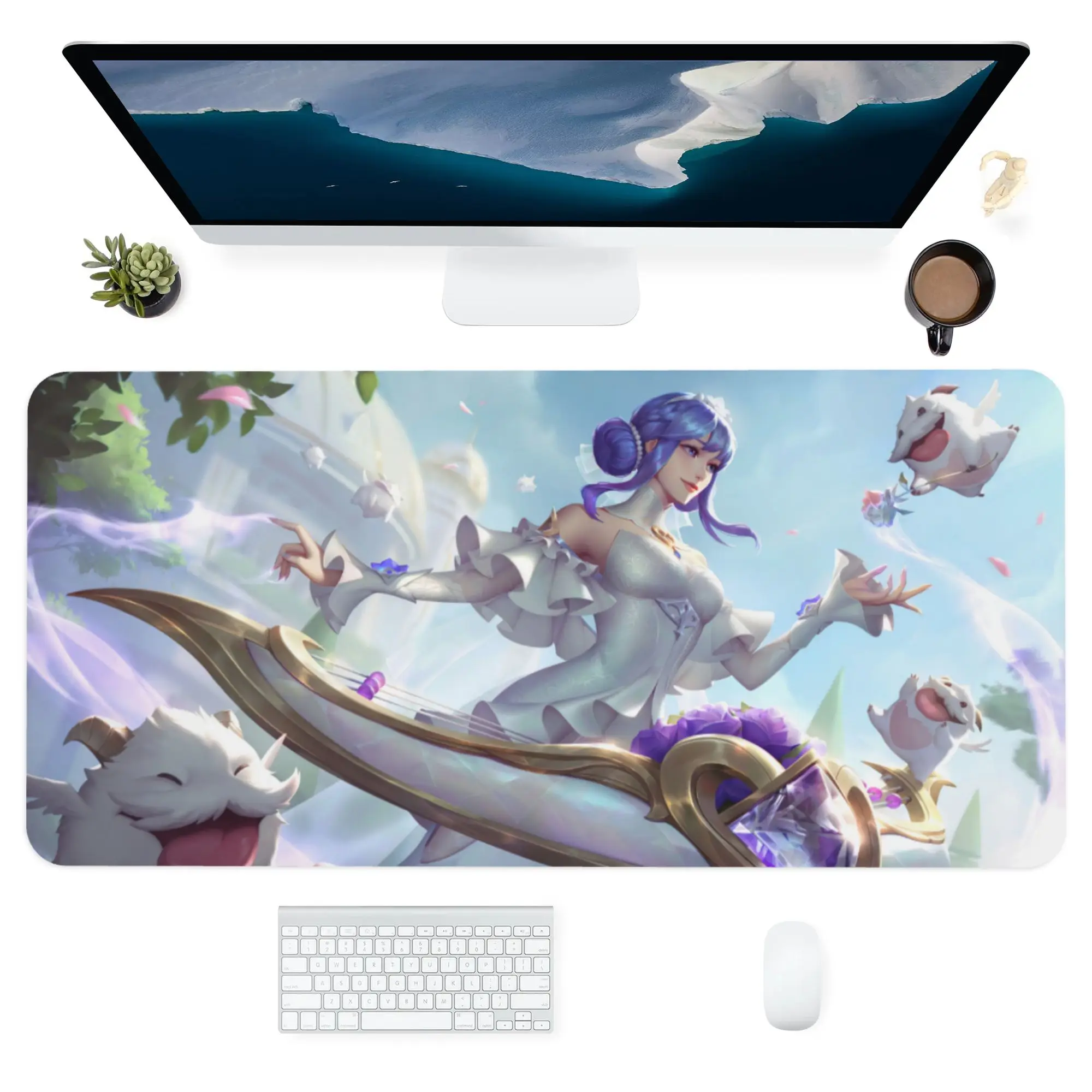 

LOL Ahri KDA Printing XXL Mouse Pad Gamer Accessory Hot Large Computer Lock Edge Keyboard Mat Anime Strange things Dropshipping