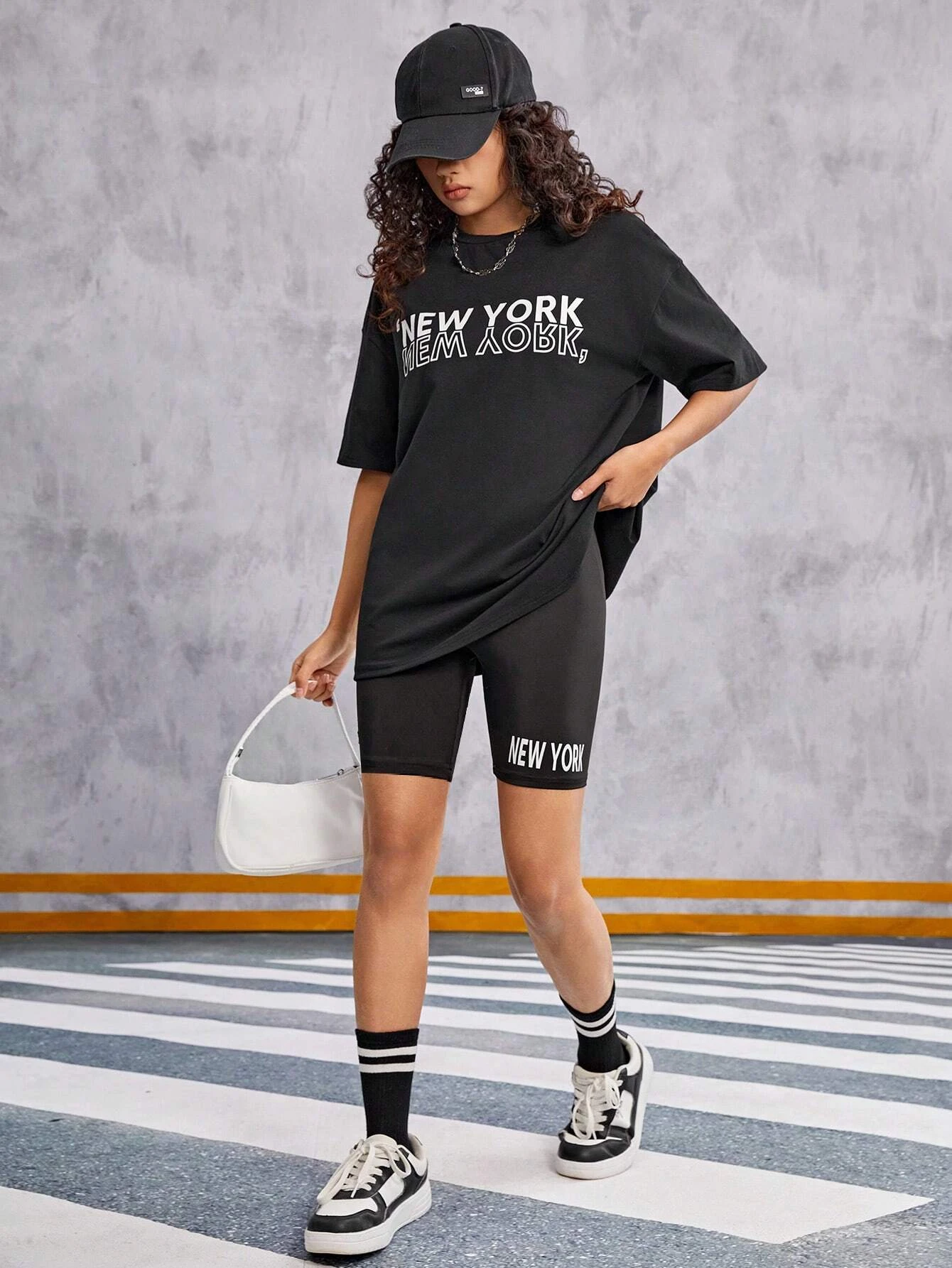 Женский комплект футбольной рубашки Нью-Йорка повседневный из смеси хлопка и