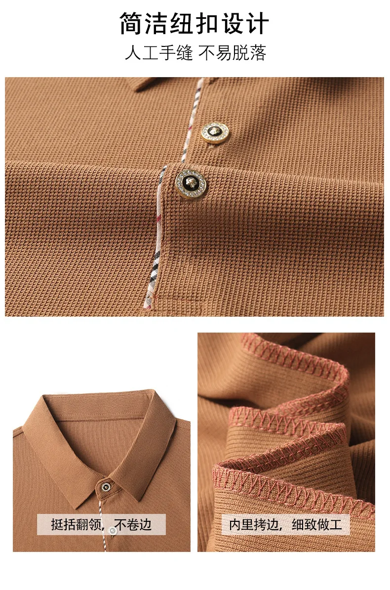 New Fashion Solid Polo Shirt Men Korean Clothing Long Sleeve Casual Fit Slim HAZZYS Button Collar Tops Sports Golf Summer 2023